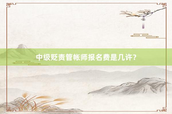中级贬责管帐师报名费是几许？